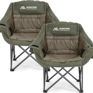 2 Pack Camping Chairs Oversized, Green