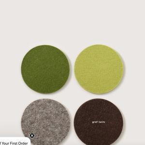 Bierfilzl Merino Wool Round Coaster Multi 4 Pack in Forest