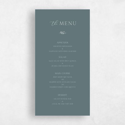 Blue Wedding Menu - Eldridge