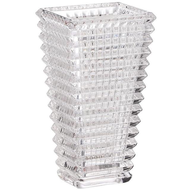 MCMCNCUIU Crystal Vase, Large Crystal Vase for Flowers, Clear Glass Vase, Large Flower Vase, Modern Vase for Living Room, Bedroom, Kitchen, Dining Table, Mantle, Wedding, 9 Inches