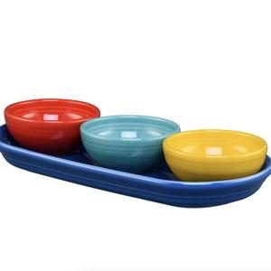 Vibrant Mixed Colors 4-Piece Condiment Set