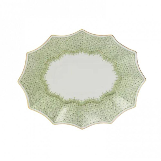 APPLE GREEN LACE MEDIUM FLUTED TRAY