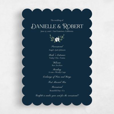 Blue Scalloped Wedding Program - Melcher
