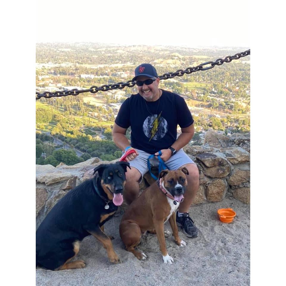 Charlie with the pups!