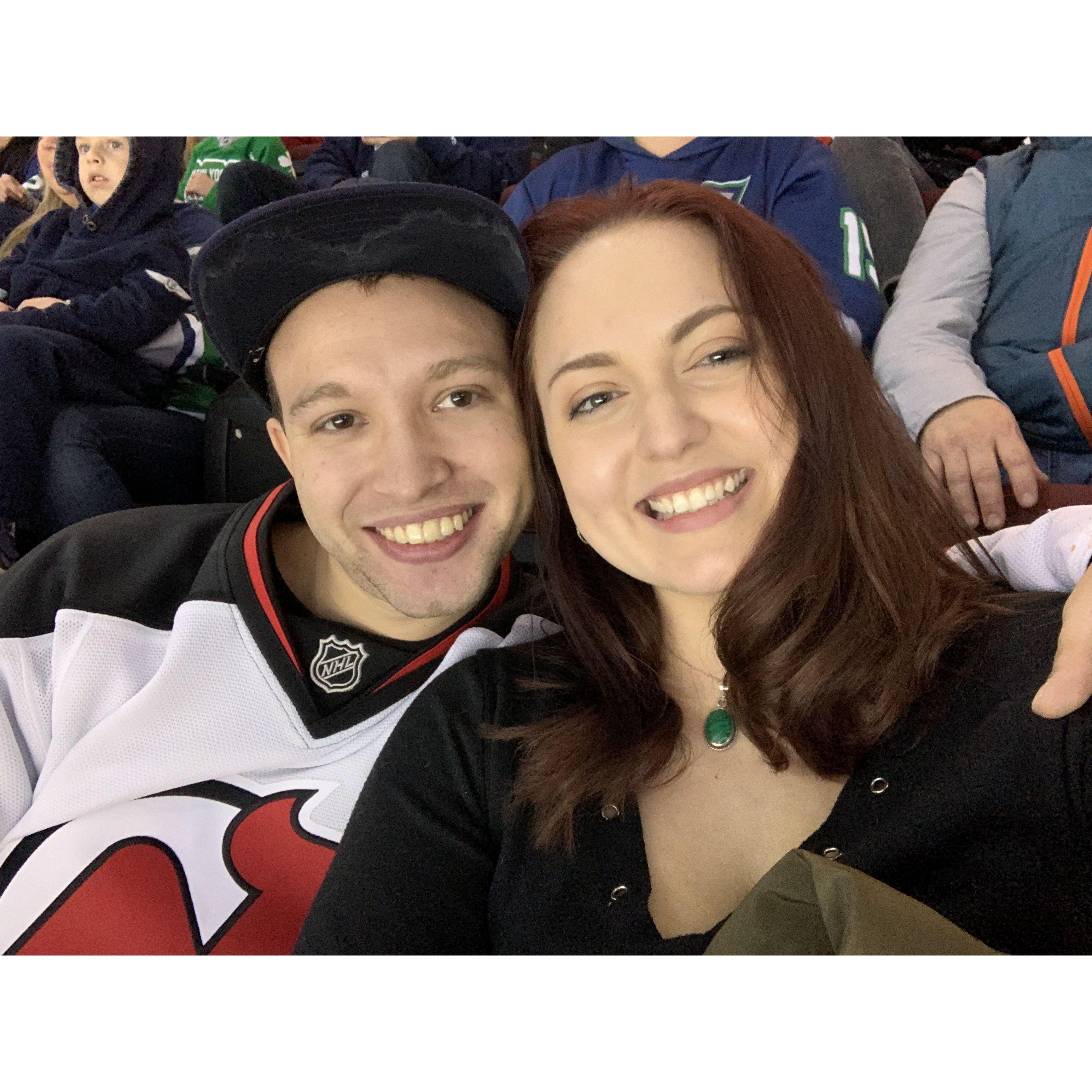 Sarah's first Devil's game at the Rock in 2019