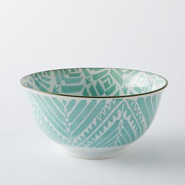 Folk Pad Print 7" Serve Bowl - Chevron [Mint]