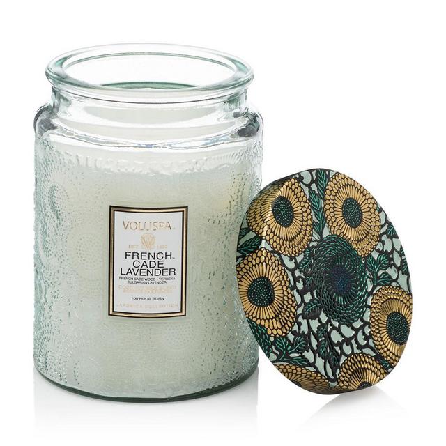 French Cade and Lavender Embossed Glass Jar | Hudson's Bay