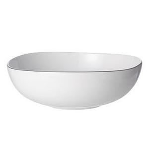 Organic Rimmed Dinnerware, Bowl, Set of 4, Silver Rim