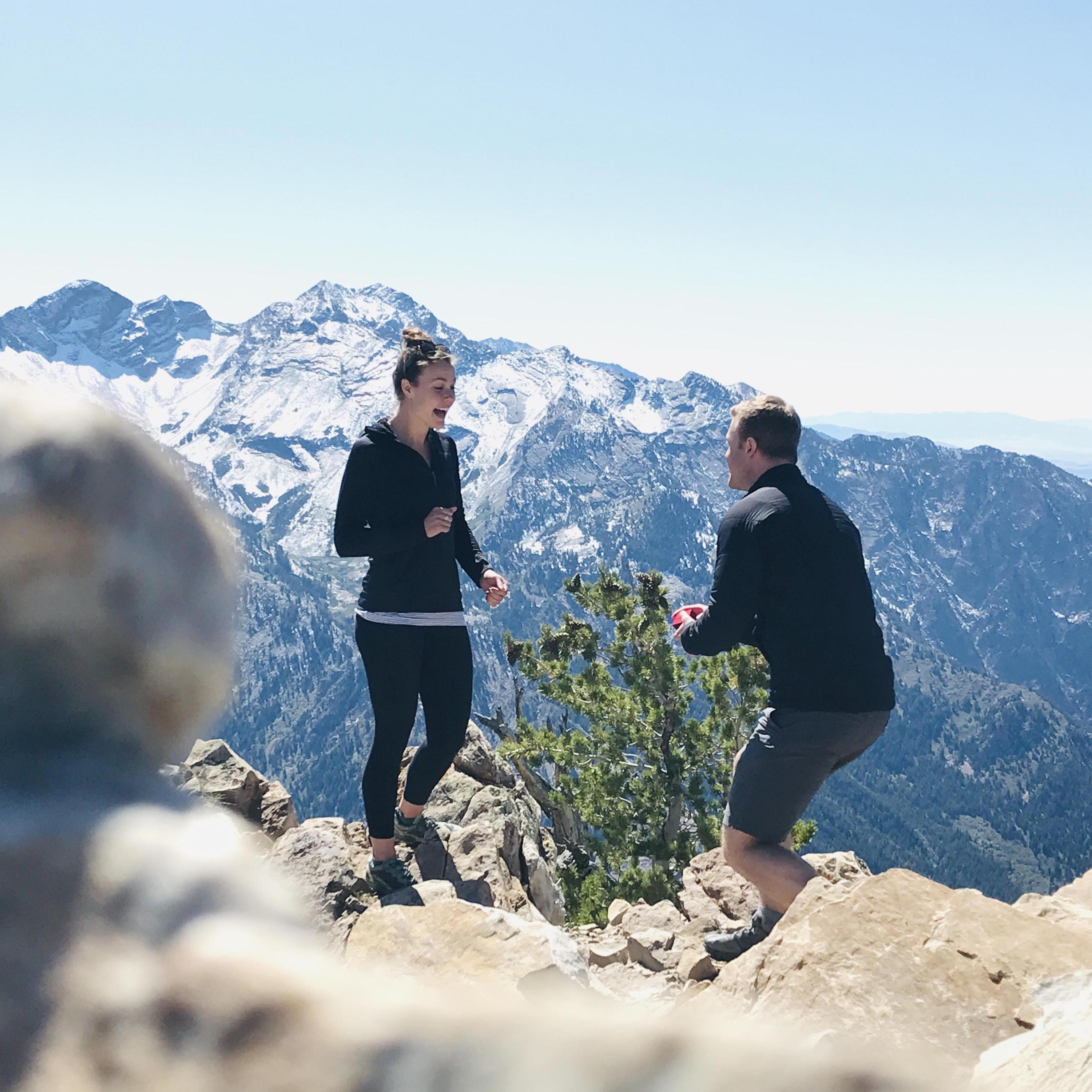 James popped the question at the summit of Mt. Raymond, near Salt Lake City, UT.