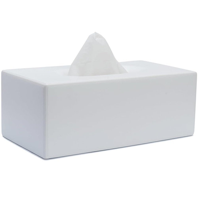 Yew Design Matte White Tissue Box Cover Rectangular, Facial Tissue Dispenser for Bathroom, Kitchen, Bedroom, Office, Hotel, Restaurant, Countertop, Nightstand, Car, and Desk