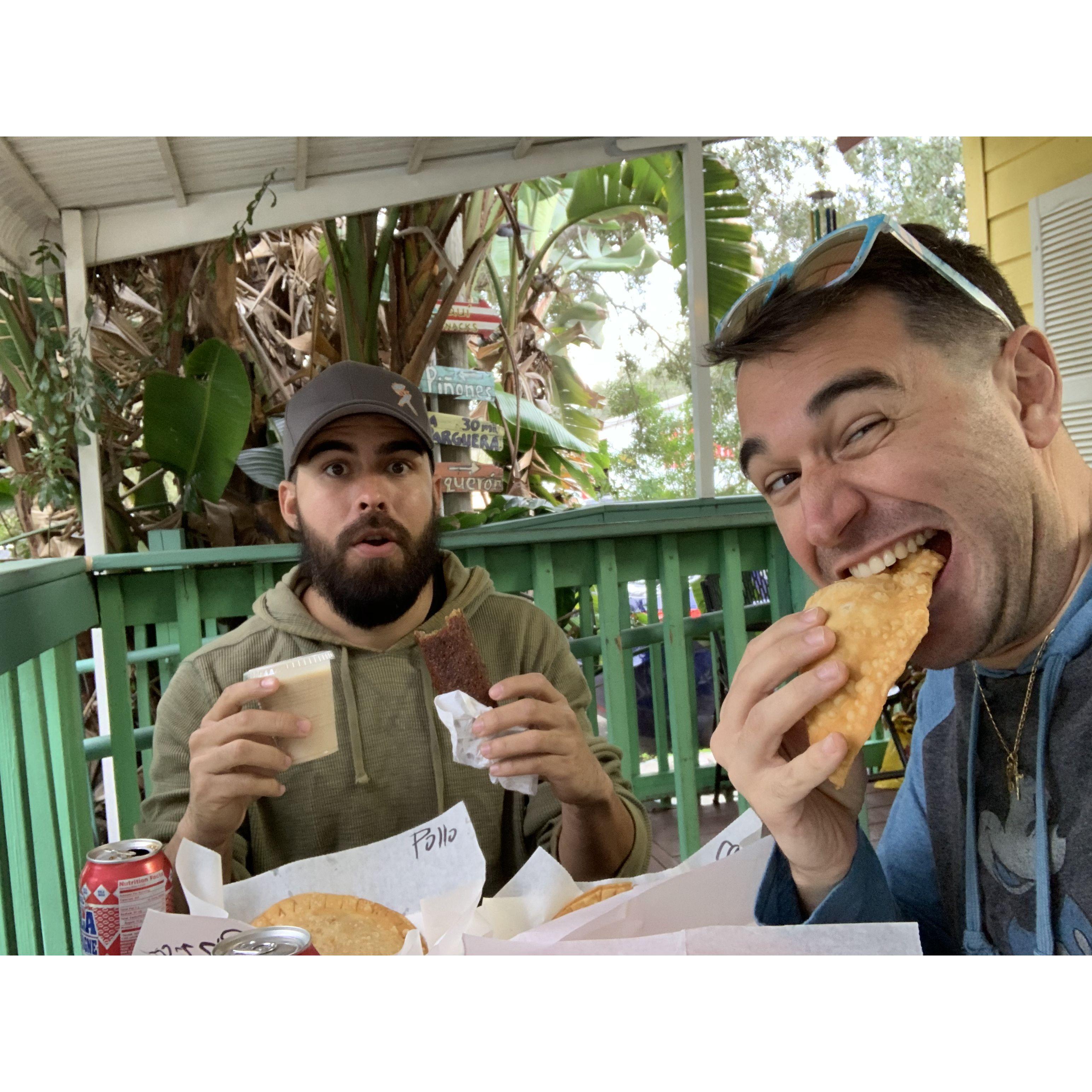 Trying some Puerto Rican food
