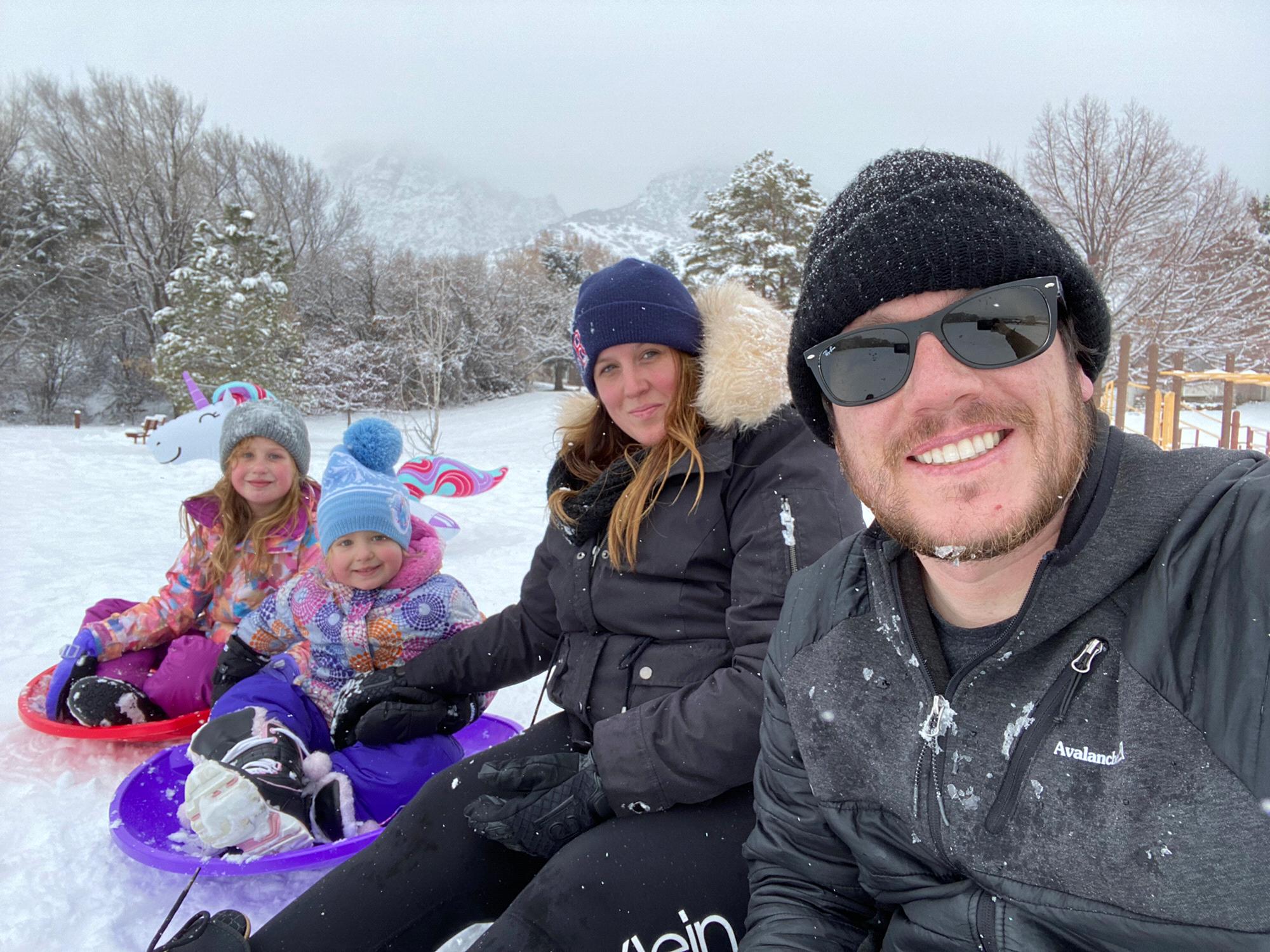 Sledding family time, Ogden 2019.