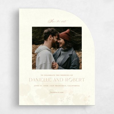 Yellow Half arch Wedding Save the Date - Elidure Photo