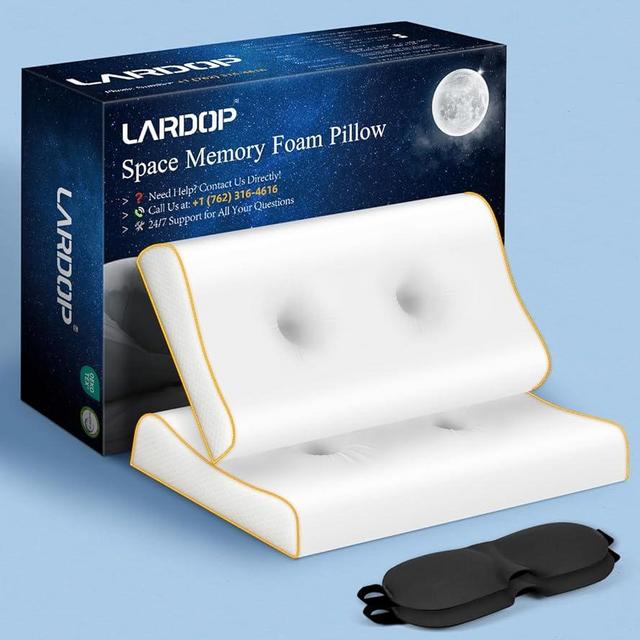 Cervical Neck Pillow for Neck Pain Relief, Memory Foam Side Sleeper Ergonomic Contour Pillow, Cooling Sleep Apnea Neck Support Pillow for Neck-Shoulder Pain,Almohadas Ortopédicas para Cuello y Espalda