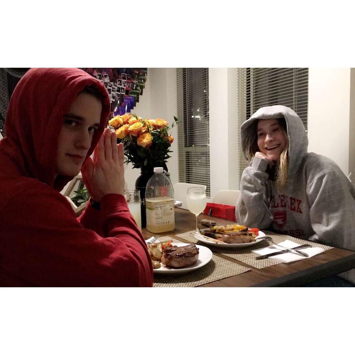 One of our 1st Valentine's Day dinners at Northeastern.