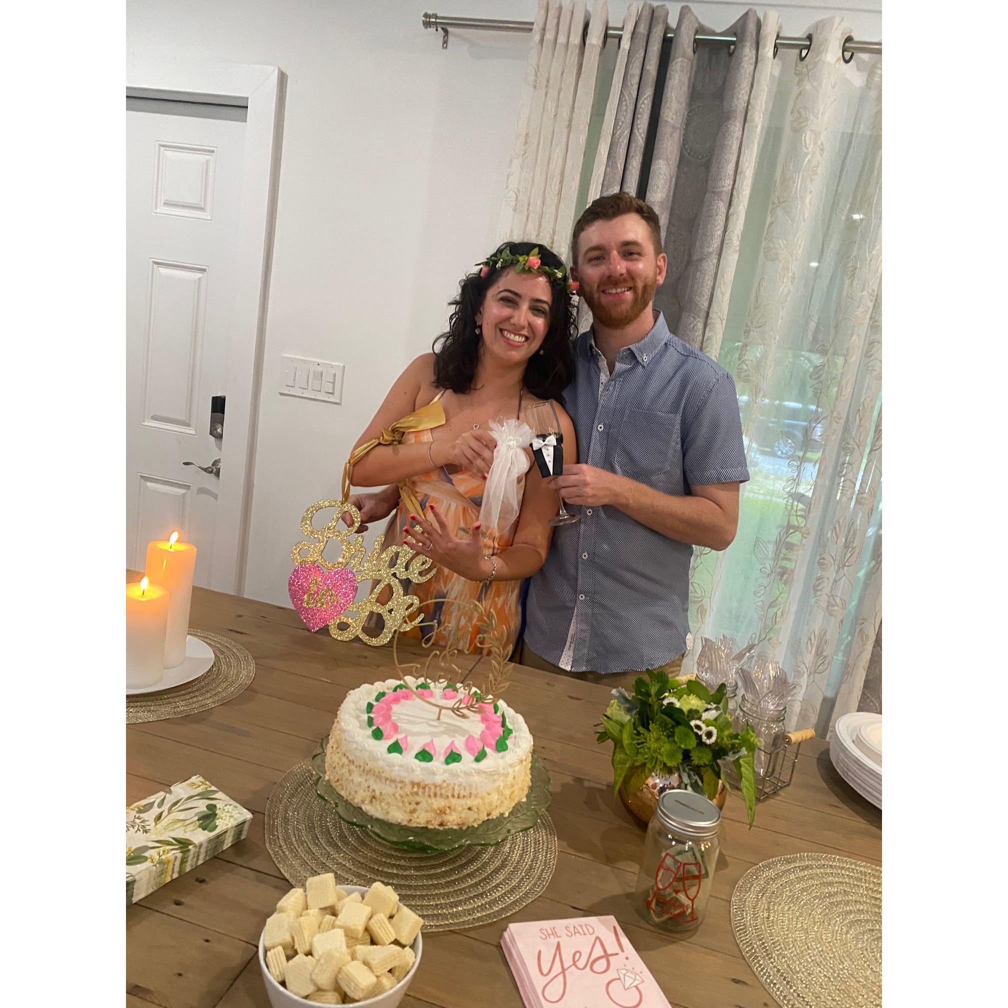Our beautiful cake at our engagement party.