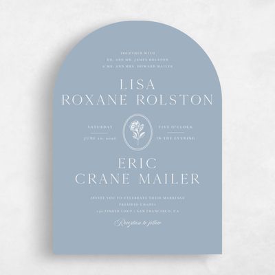 Blue Arch Wedding Invitation - Grandiflora Portrait
