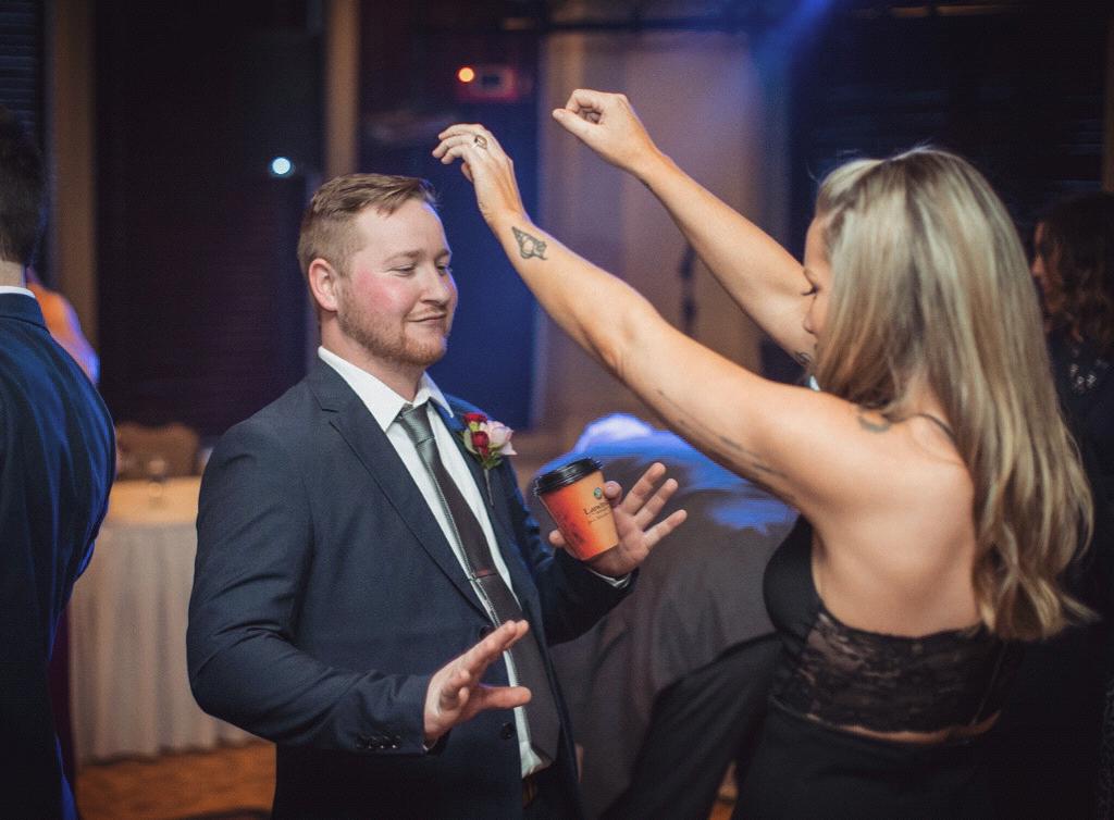 Dancing at our friends wedding, January 2020
