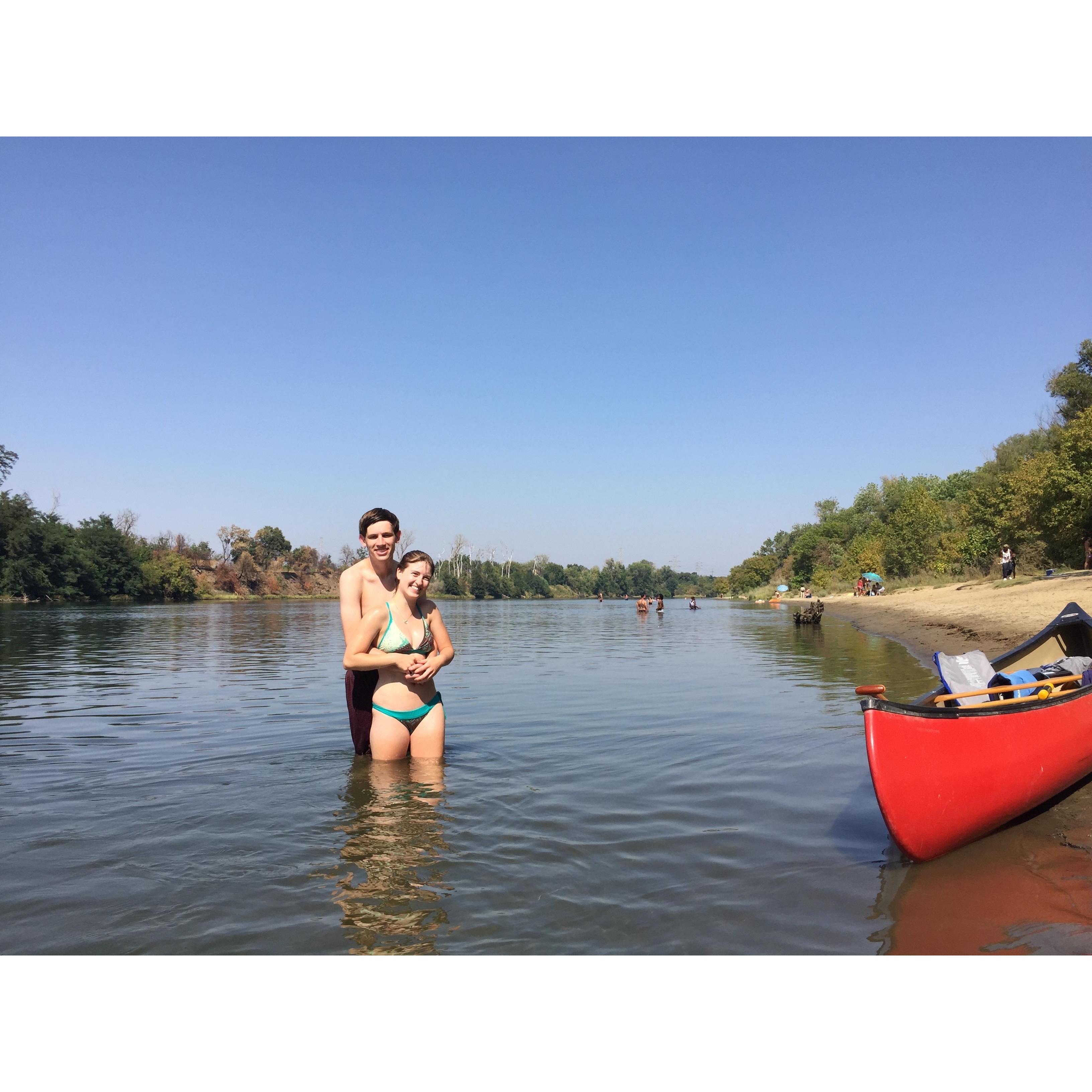 Canoeing on the American River, 2015