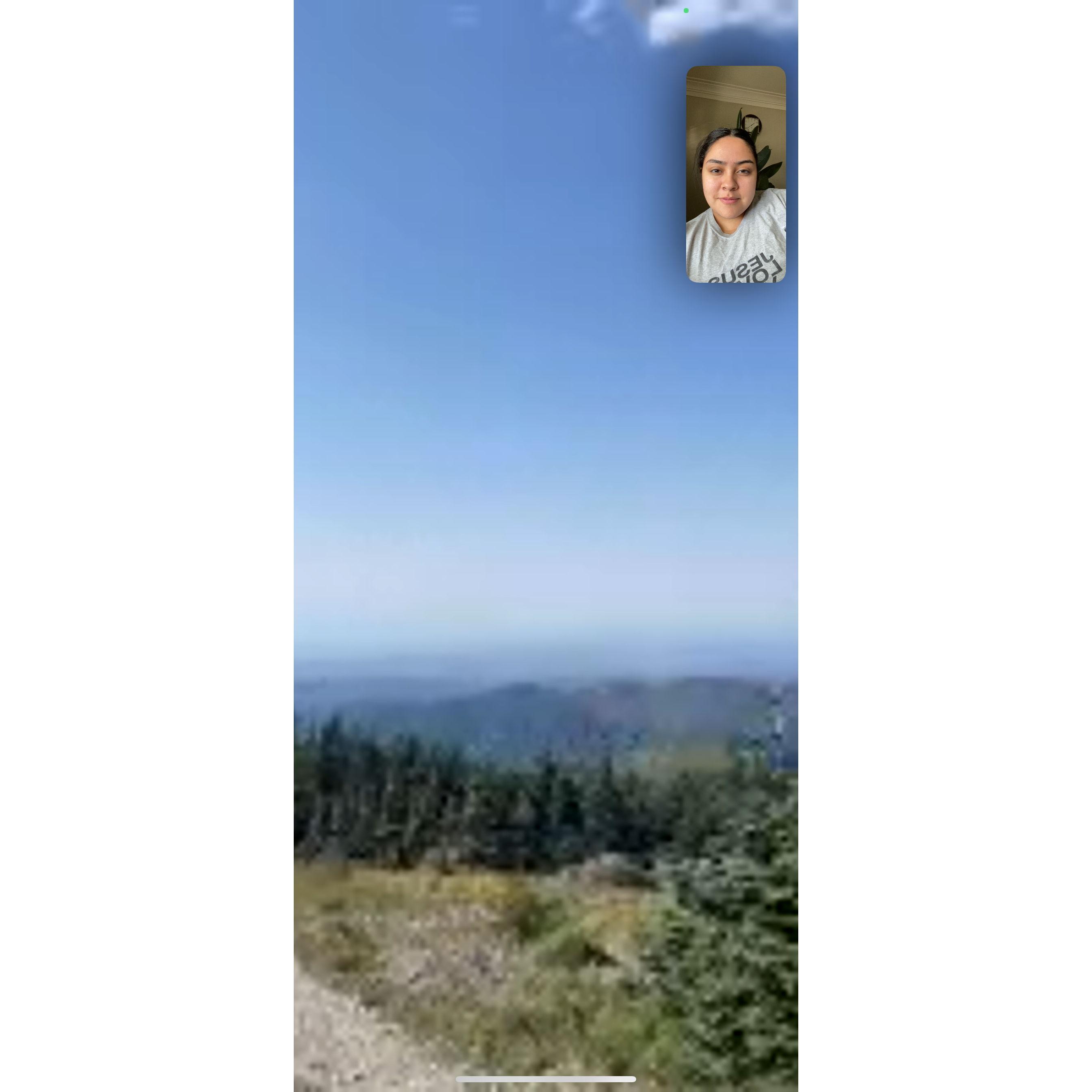 Nathaniel always FaceTimes me when he reaches the top of his mountain hike.