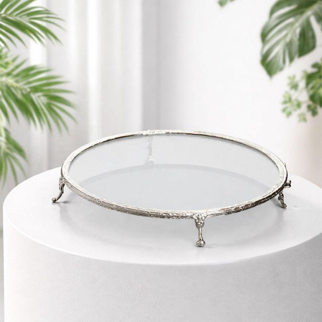 Elegant Silver Cake Display Stand – 11.8 Inch Dessert Perfume Tier