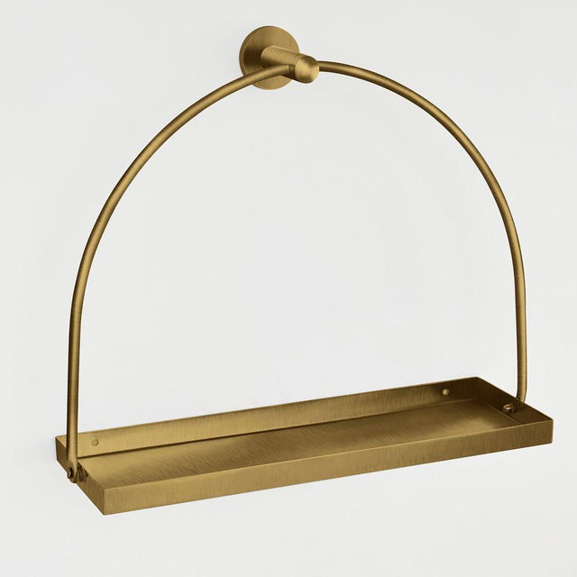 Tumbled Brass Handcrafted Linden Shelf