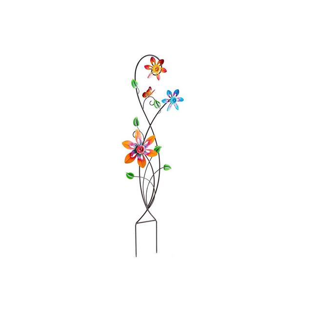 Wind & Weather Colorful Spinning Flowers Garden Stake and Wind Spinner