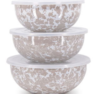 Golden Rabbit Swirl Covered Multi-Purpose Bowl Set (Taupe)