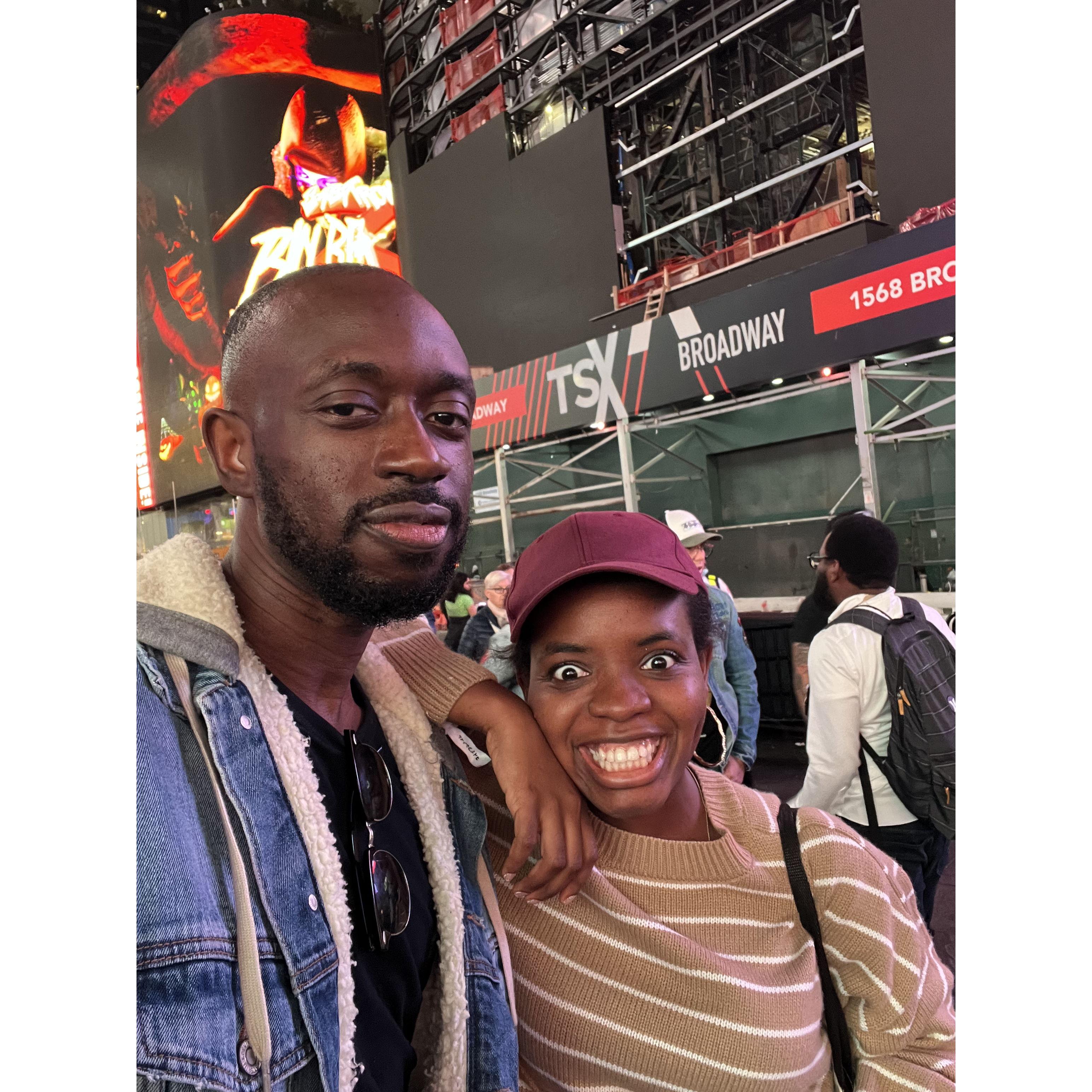 A goofy picture at Times Square