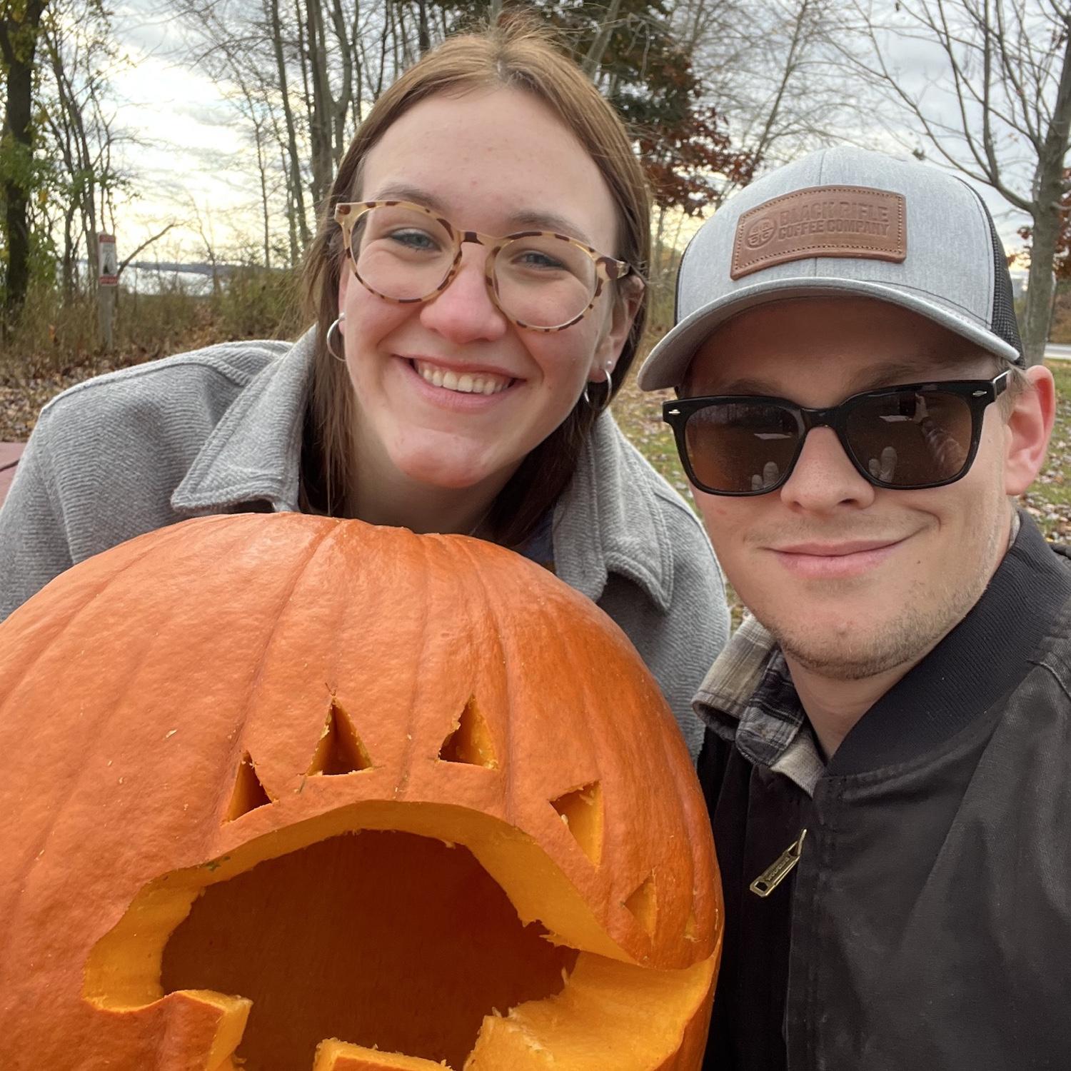 First time Claire carved a pumpkin!