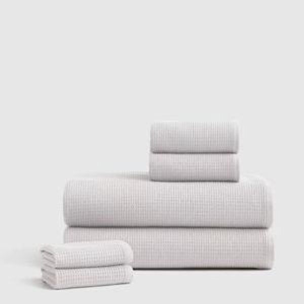 Turkish Waffle Terry Bath Sheet Bundle (Silver)