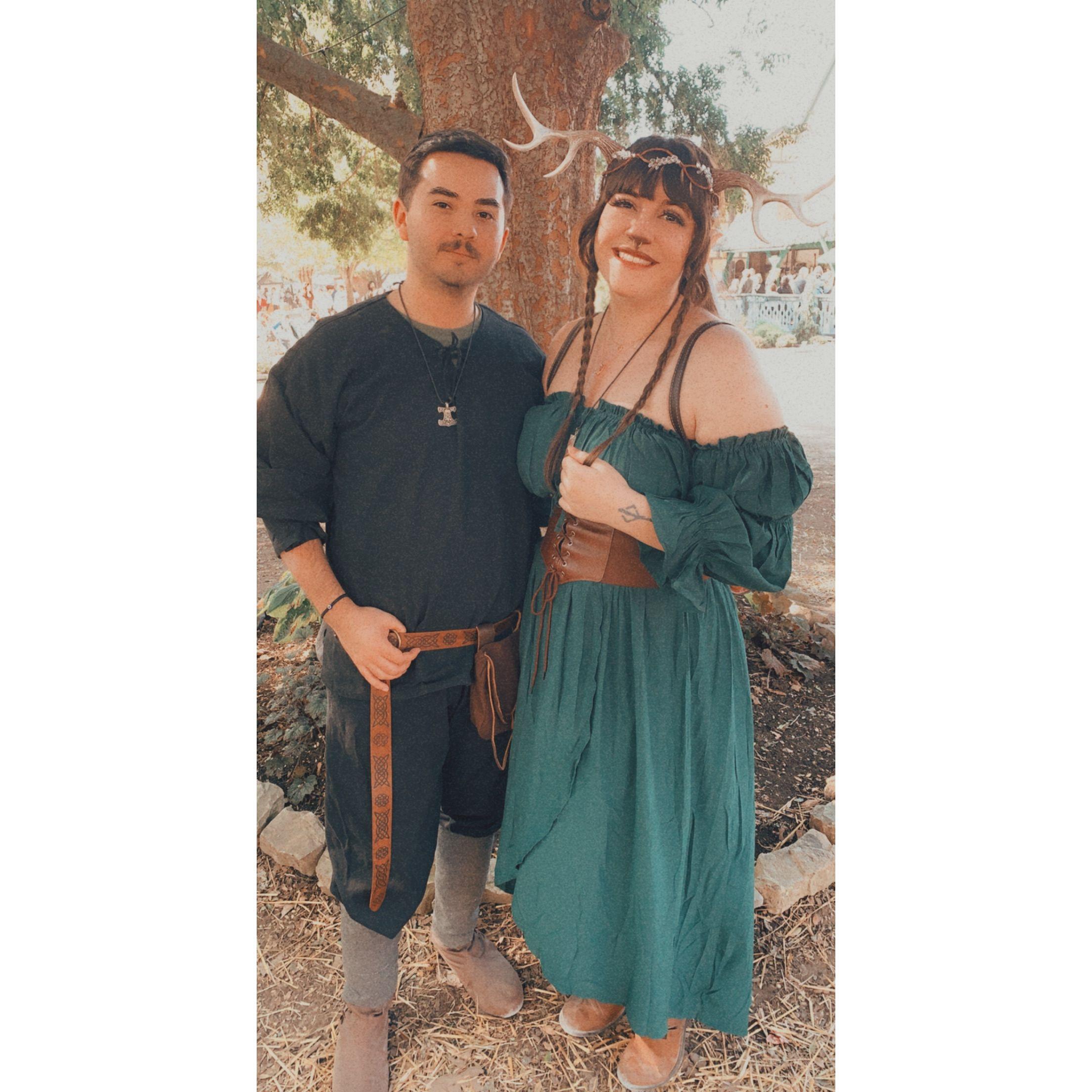 Our first Renaissance Faire together, October 2021.