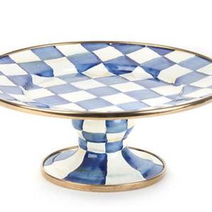 Royal Check Pedestal Platter – Large