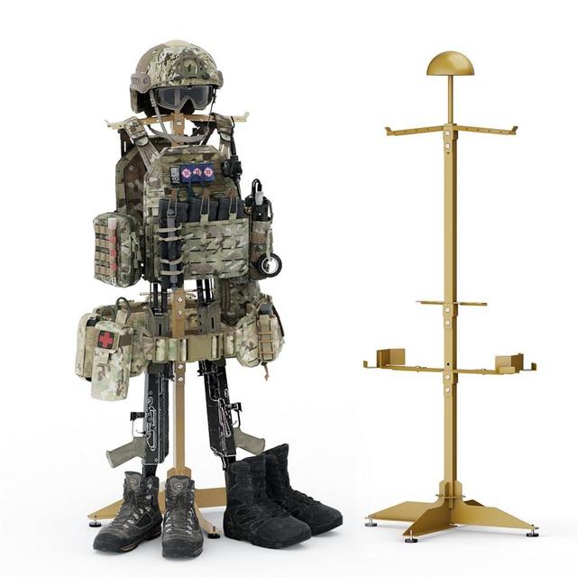 BUYYAH Tactical Gear Stand, Heavy Duty Tactical Gear Support Stand Helmet Vest Belt Rack, Tactical Vest Stand, Hold Up to 85 lbs