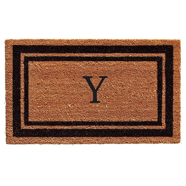 Calloway Mills 152962436Y Black Border 24" x 36" Monogram Doormat, (Letter Y)