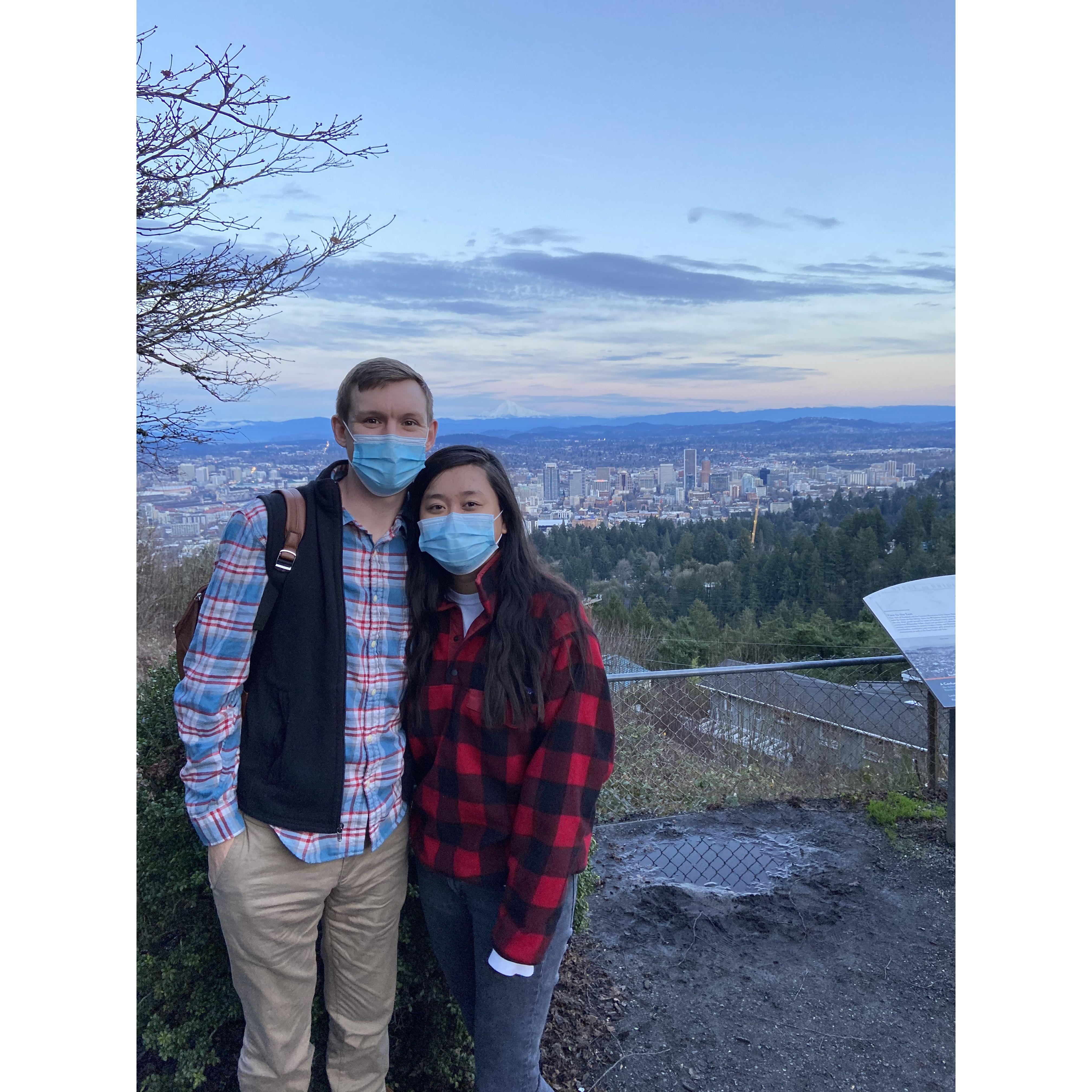 Luke and Hannah visiting Portland for the first time