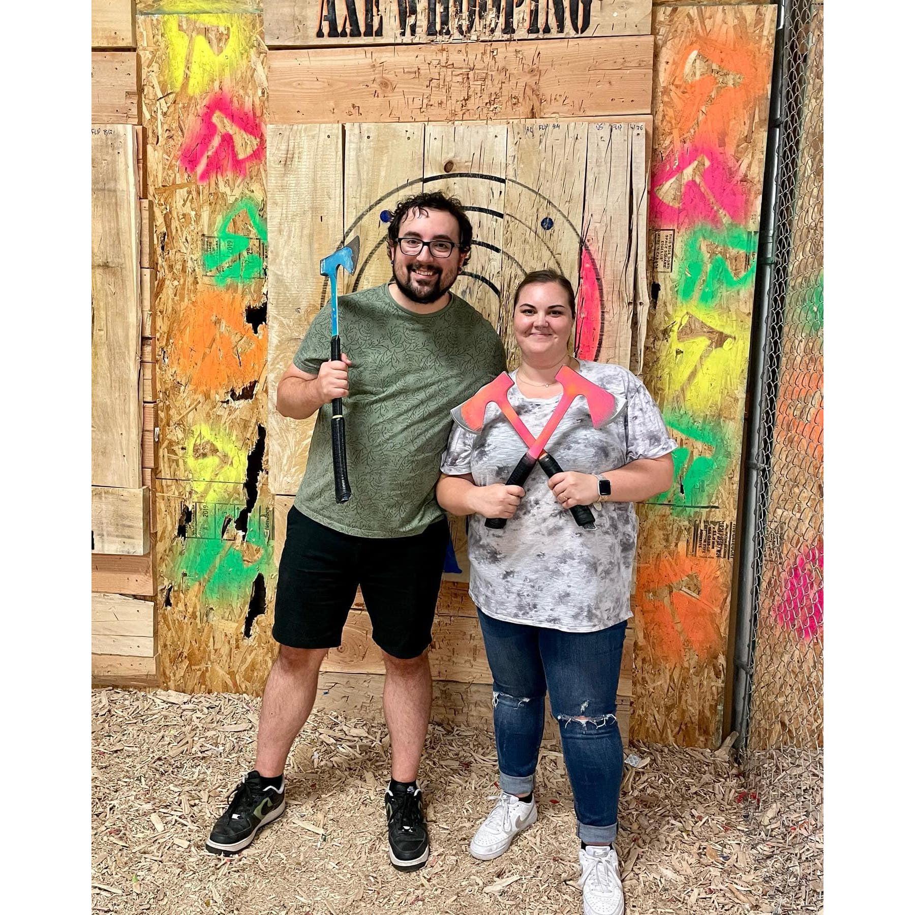 Axe throwing for date night 2022