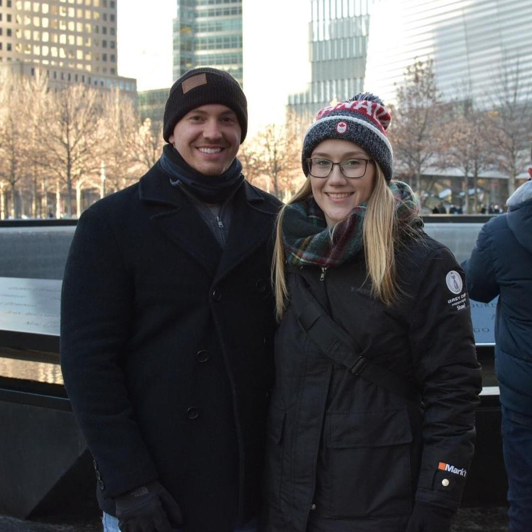 At the twin towers memorial in NYC.