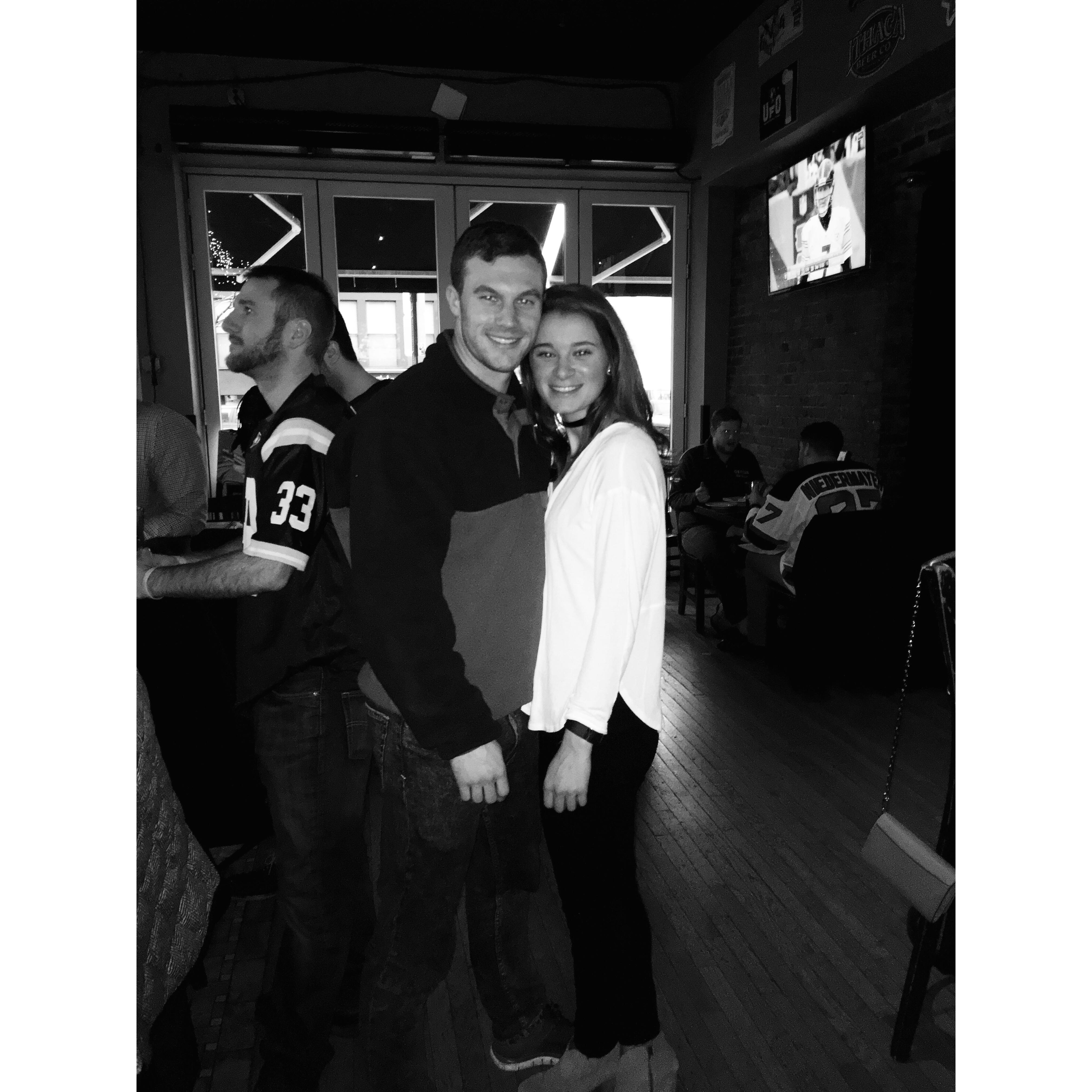 Our first photograph together at the picturesque Texas Arizona in Hoboken.