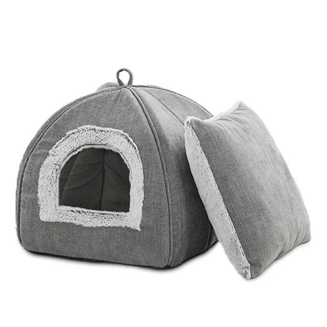 WINDRACING Cat Bed Cave-Cat Beds for Indoor Cats,Kittens and Large Pets,Foldable and Washable with Removable Cushioned and Anti Slip Bottom(Large,Grey)