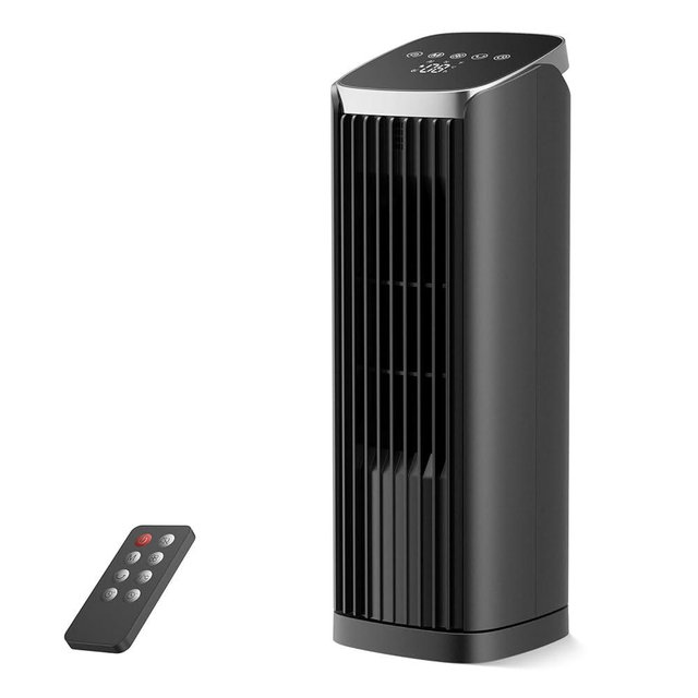 PNTCK Fan for Bedroom, 13" Tower Fan with Remote, 4 Modes 4 Speeds Max 24ft/s, 70° Oscillating Desk Fan, 12H Timer Portable Fans, Cooling Fans for Office, Home
