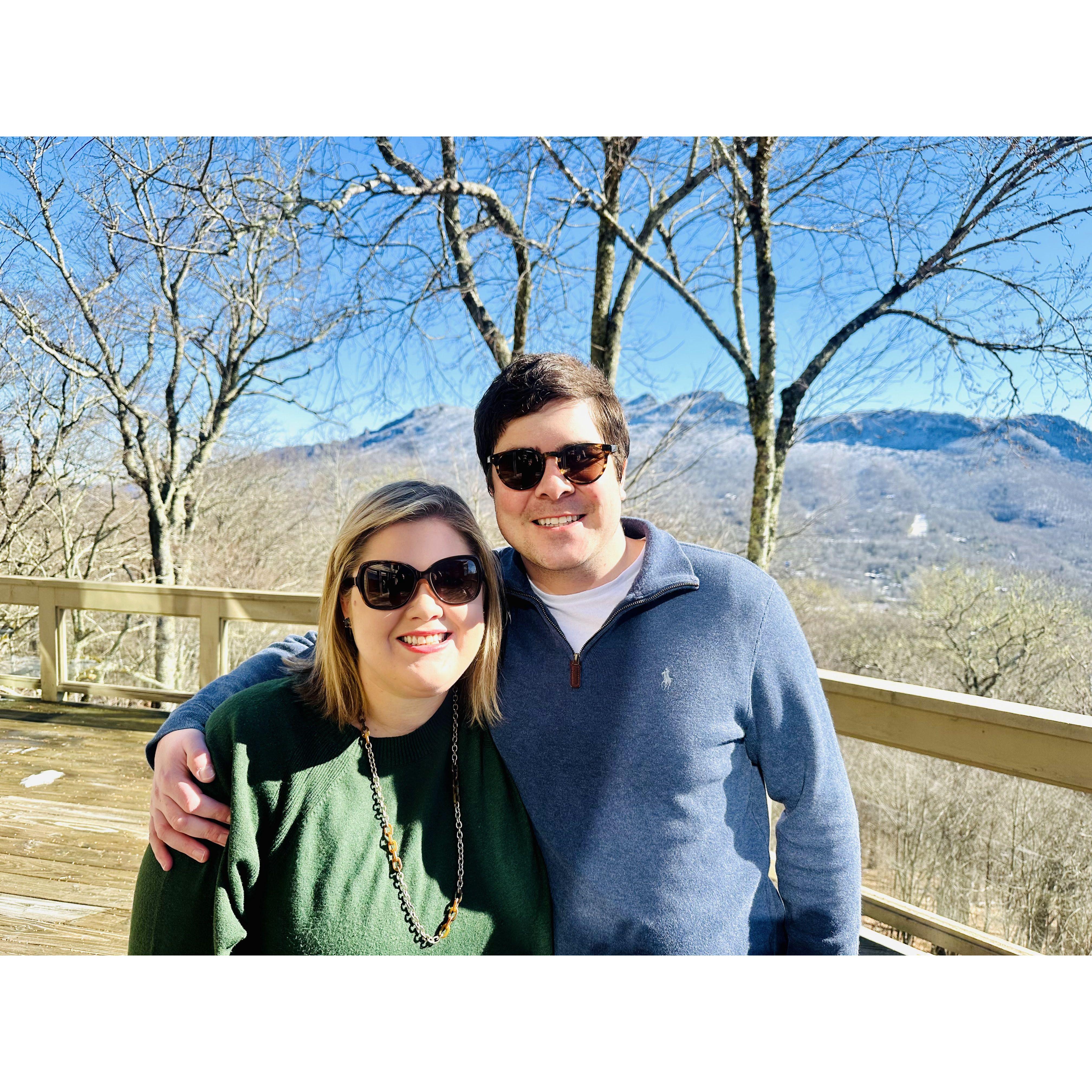 Celebrating New Years with friends at Linville Ridge