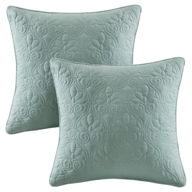 Seafoam Vancouver Microfiber Quilted Throw Pillow Pair (20"x20")