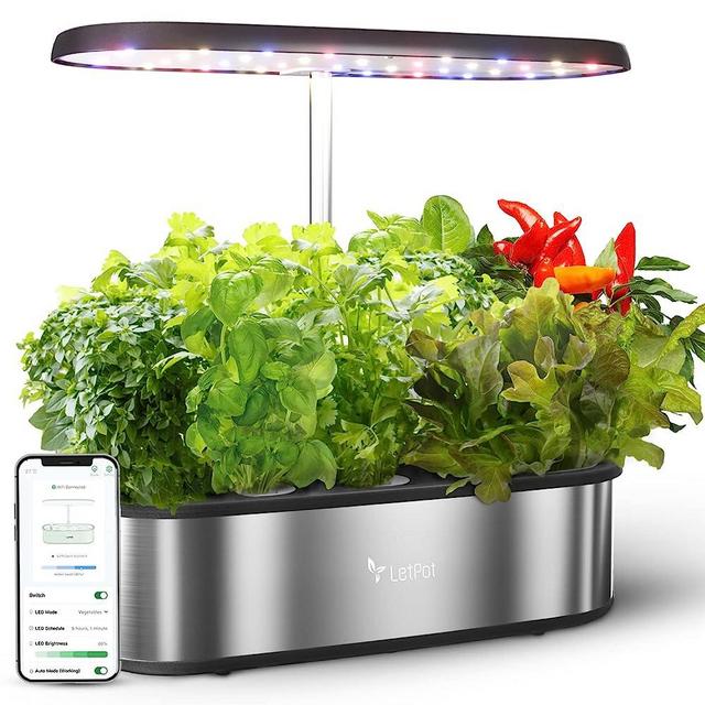 LetPot LPH-SE Hydroponics Growing System, 12 Pods Smart Herb Garden Kit Indoor, Indoor Garden, APP & WiFi Controlled, with 24W Growing LED, 5.5L Water Tank, Pump System, Automatic Timer