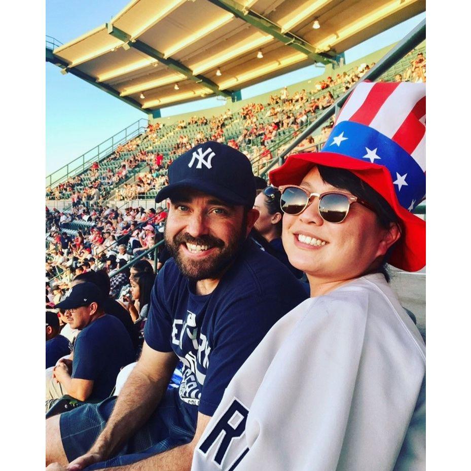 Rooting for our beloved Yankees team - Anaheim, CA - June 2017