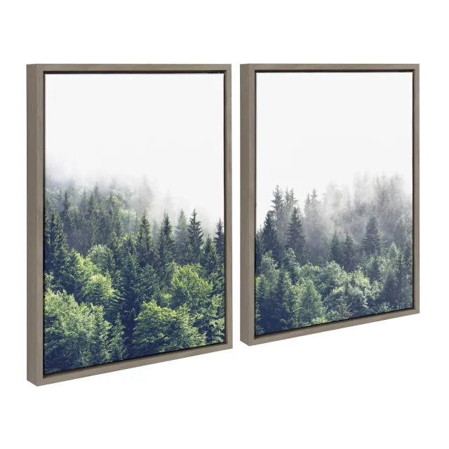 18" x 24" Sylvie Foggy Day Framed Canvas Set by Creative Bunch Gray - Kate & Laurel All Things Decor: Wall Art for Living Room