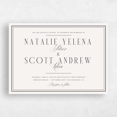 Light Oatmeal, Beige Wedding Invitation - Agate Landscape