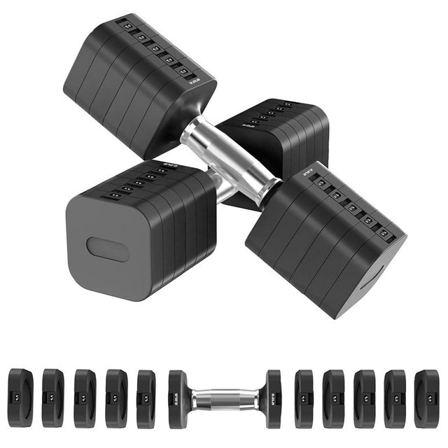 Hezeyferg 22LB 26.4LB 30.8LB Adjustable Dumbbells Set, Adjustable Weight Dumbbells with Multiple Levels, Hand Weights Sets for Women/Men Home Gym Full Body Workout