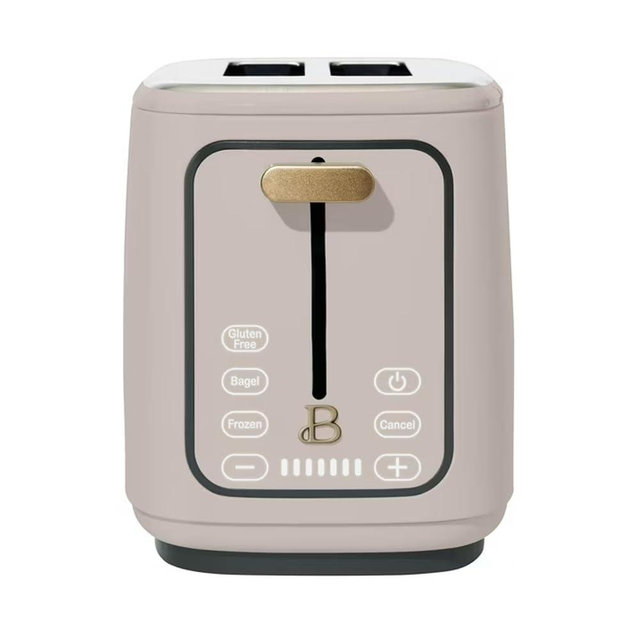2 Slice Digital Toaster with Touch Control Panel, Adjustable Toast Shade Settings, Wide Bread Openings, Bagel & Frozen Modes, Removable Crumb Tray (Porcini Taupe)