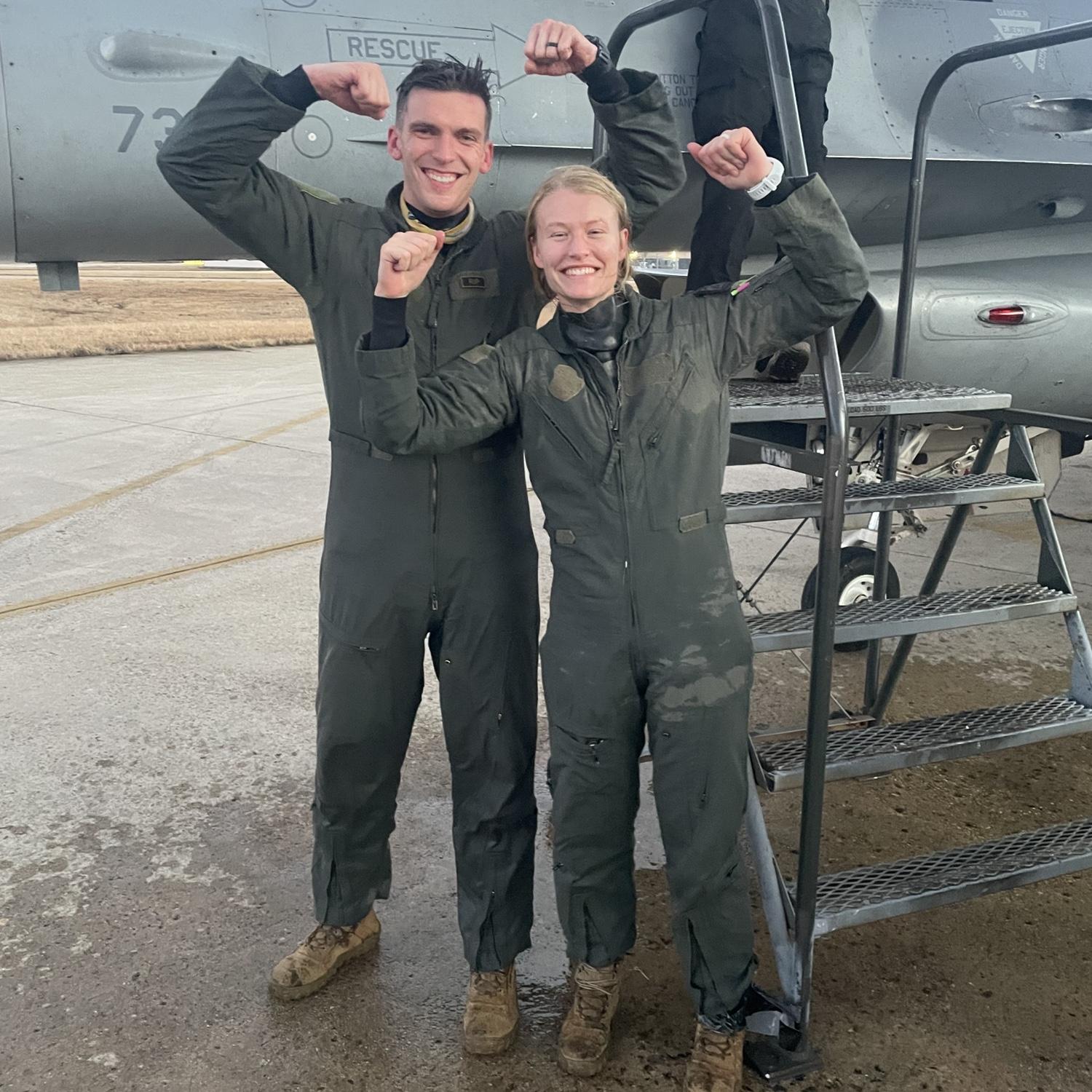 Brynn and Matt's last flight in the F-16 while stationed in Korea